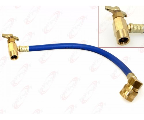 AC R134A Charging Recharging Hose W/ Valve Can Tap & Bras Quick Connect Coupler
